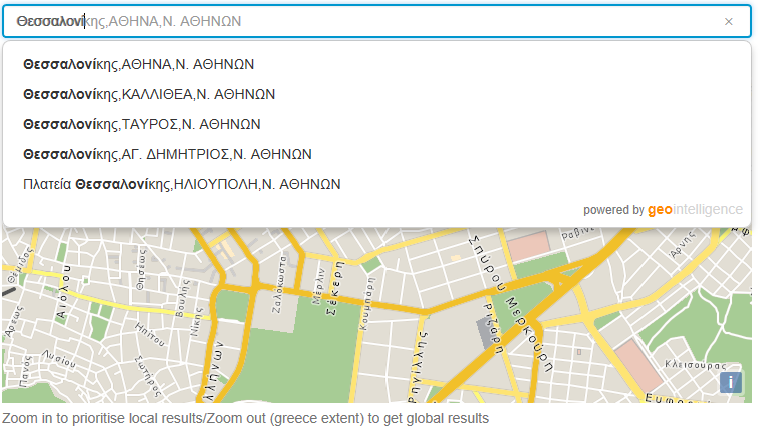 Typeahead results are biased around Athens